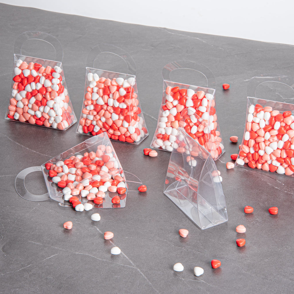 Sweet Vision Clear Plastic Purse Box - with Handle - 4" x 1 1/2" x 5 1/2" - 100 count box