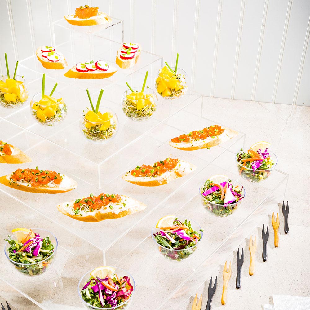 Clear Tek Clear Acrylic Buffet Display Stand - 5-Tier Pyramid - 19 3/4" x 19 3/4" x 9 3/4" - 1 count box