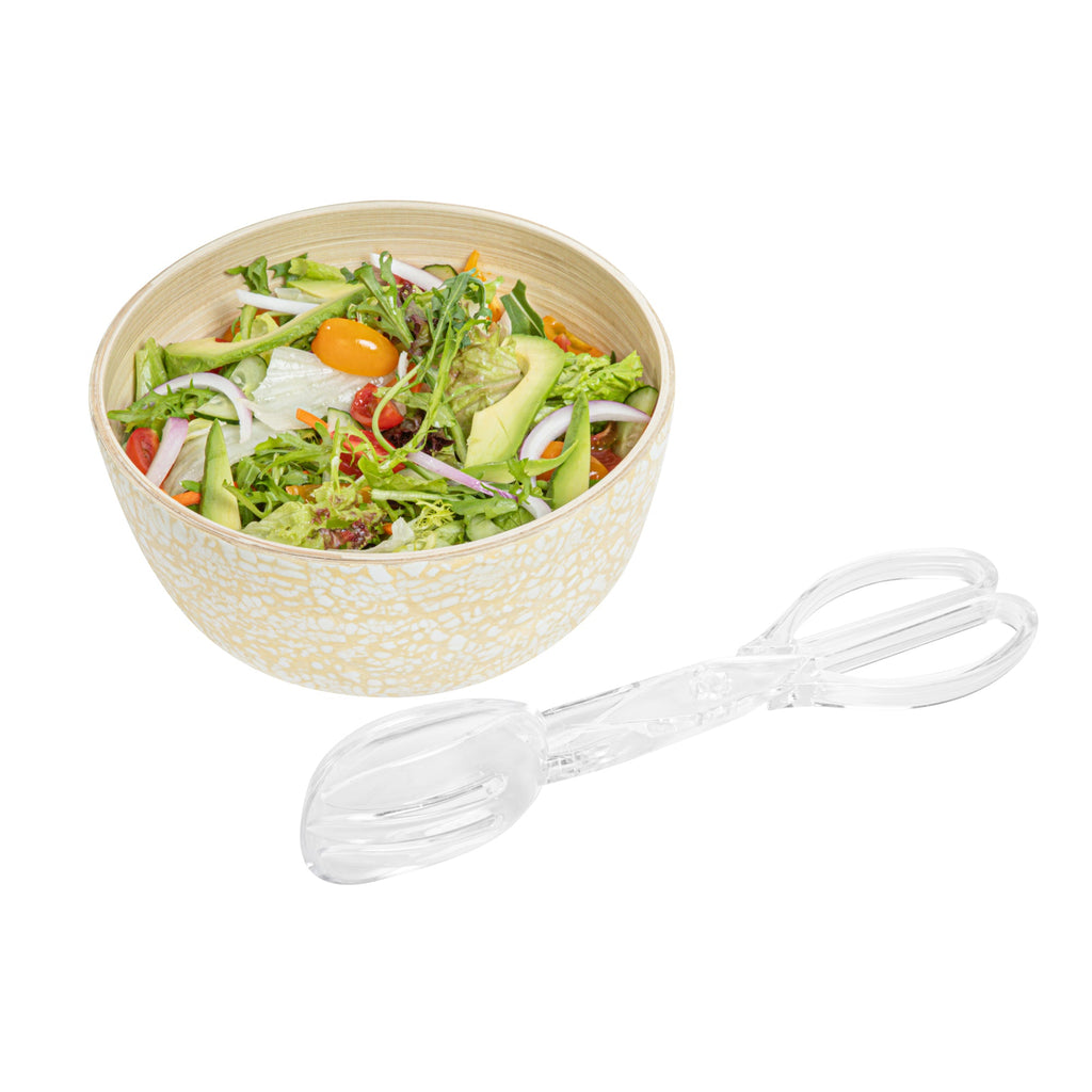Cater Tek Clear Plastic Salad Tongs - Recyclable - 11 1/2" x 2 3/4" x 2 3/4" - 10 count box