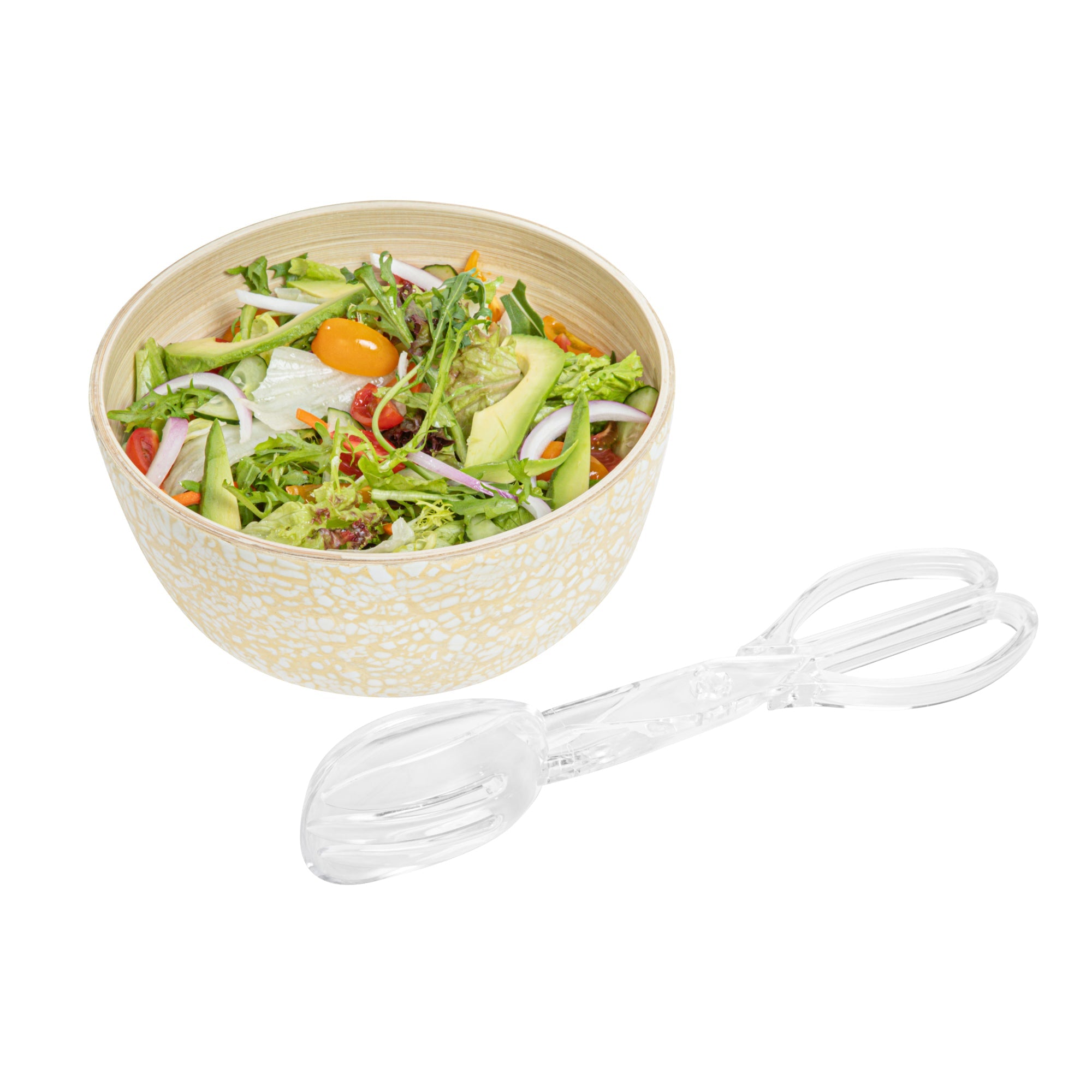 Cater Tek Clear Plastic Salad Tongs - Recyclable - 11 1/2" x 2 3/4" x 2 3/4" - 10 count box