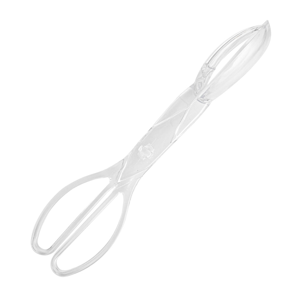 Cater Tek Clear Plastic Salad Tongs - Recyclable - 11 1/2" x 2 3/4" x 2 3/4" - 10 count box