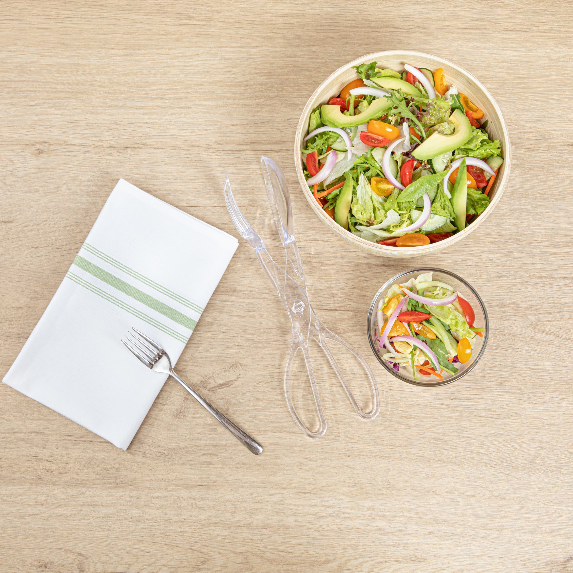 Cater Tek Clear Plastic Salad Tongs - Recyclable - 11 1/2" x 2 3/4" x 2 3/4" - 10 count box