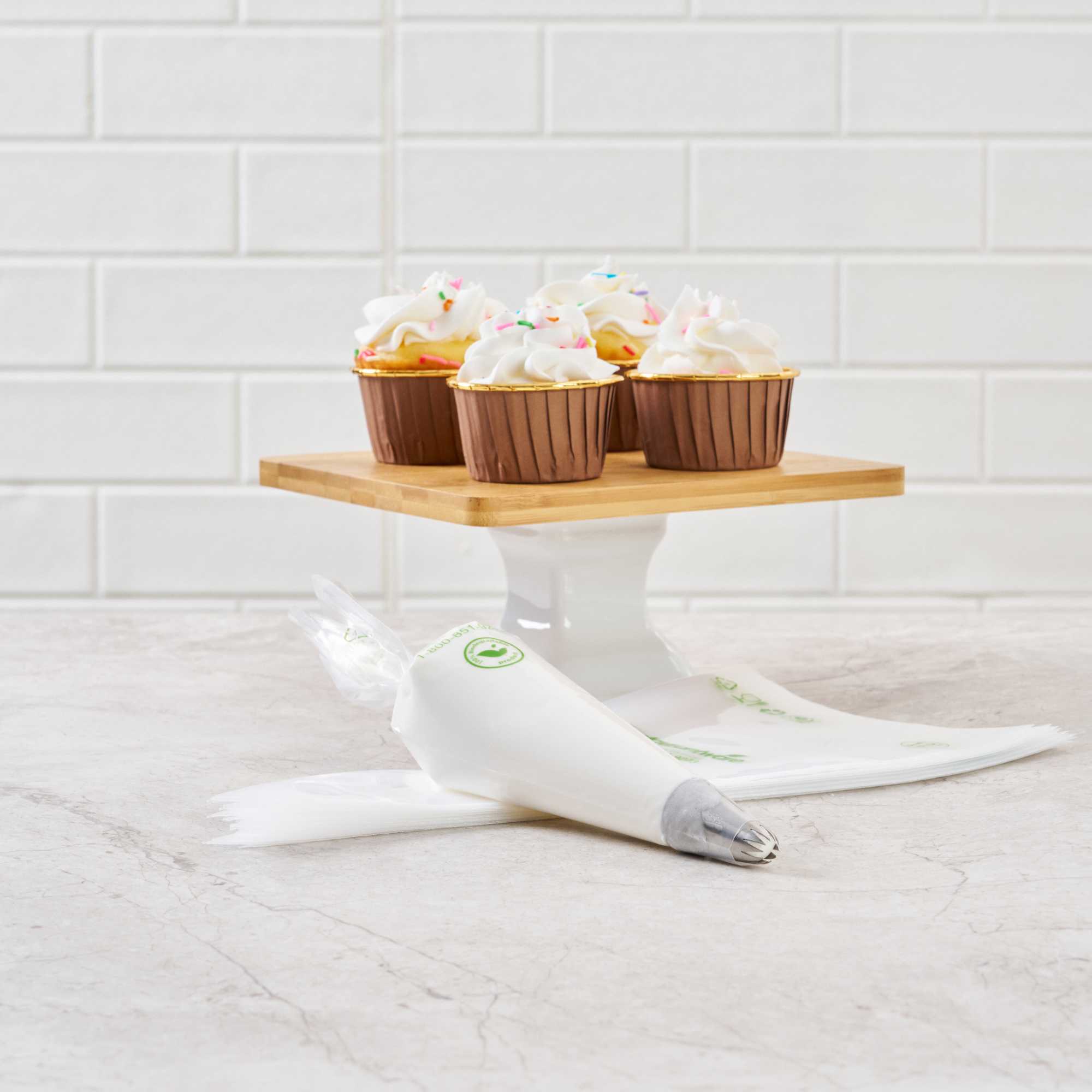 Pastry Tek Clear Plastic Pastry Piping Bag - Biodegradable - 12" x 6" - 100 count box