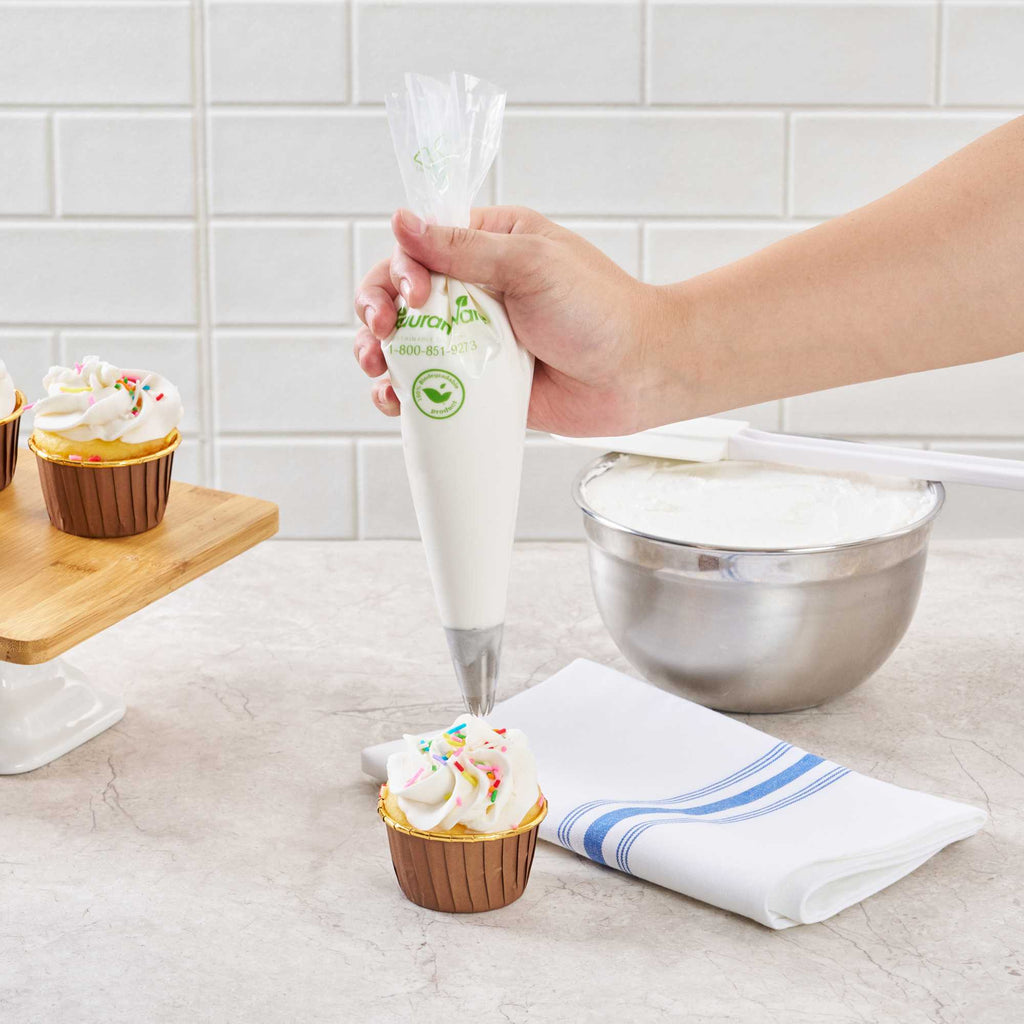 Pastry Tek Clear Plastic Pastry Piping Bag - Biodegradable - 12" x 6" - 100 count box