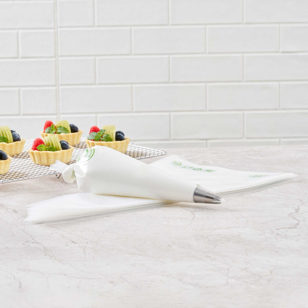 Pastry Tek Clear Plastic Pastry Piping Bag - Biodegradable - 18" x 8 3/4" - 100 count box