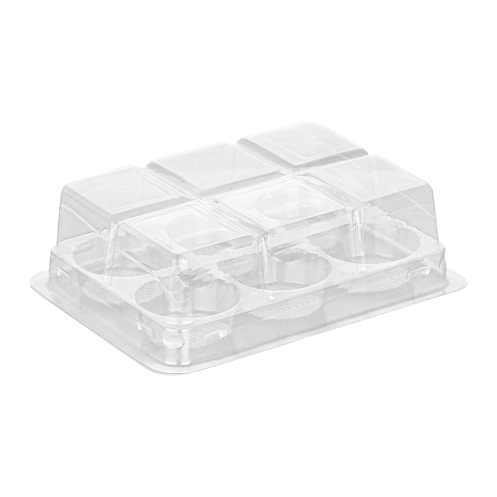 Thermo Tek 12 oz Clear Plastic Pastry Box - with Lid, Half-Dozen - 6" x 4 1/2" x 2" - 100 count box