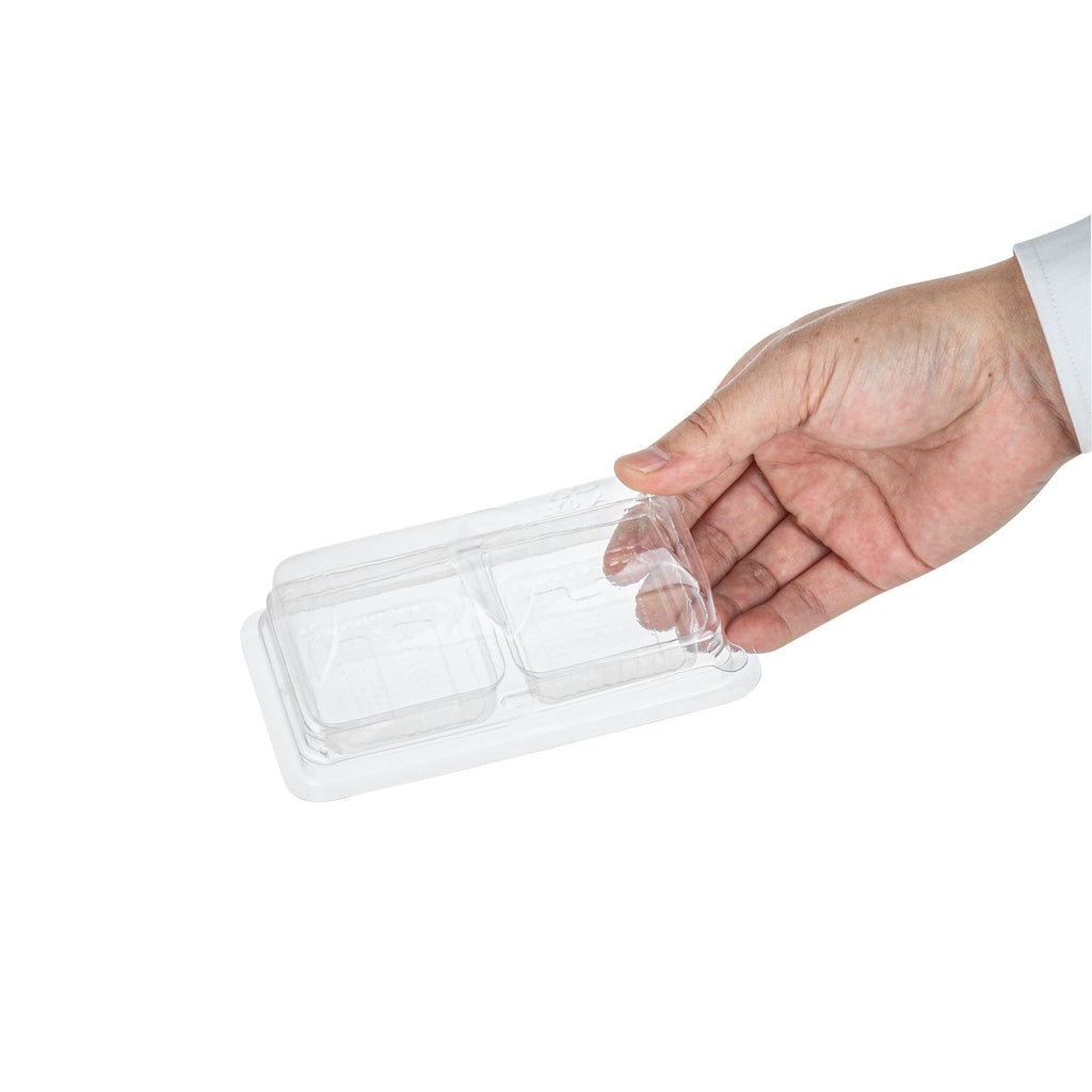 Thermo Tek 5 oz Clear Plastic Pastry Box - with Lid, Duo - 5 1/4" x 3" x 1 3/4" - 100 count box