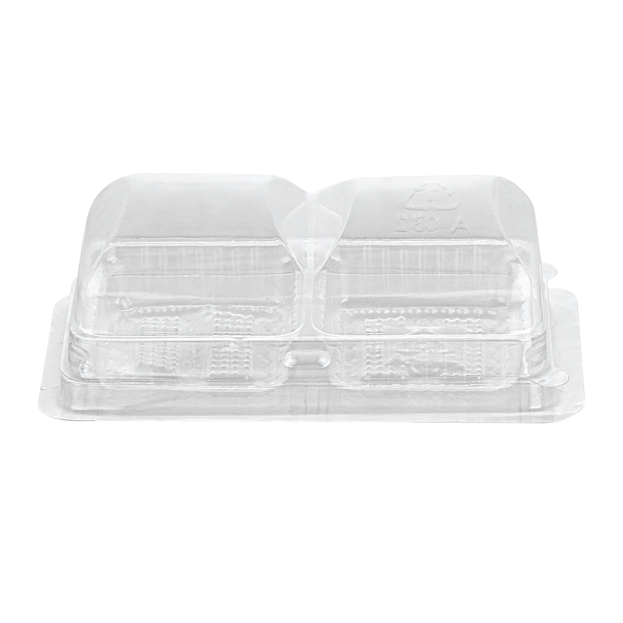 Thermo Tek 5 oz Clear Plastic Pastry Box - with Lid, Duo - 5 1/4" x 3" x 1 3/4" - 100 count box