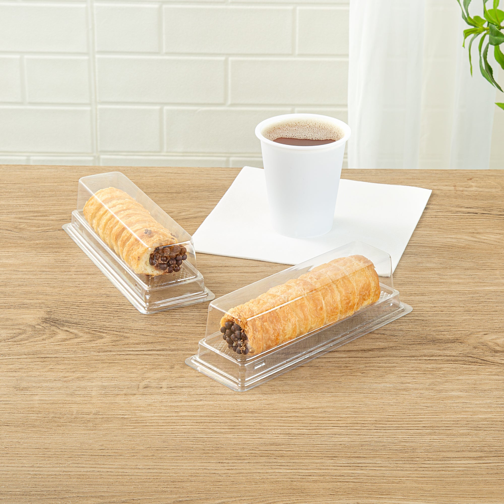 Thermo Tek 9 oz Rectangle Clear Plastic Pastry Box - with Lid - 7 3/4" x 2 3/4" x 2 1/4" - 100 count box