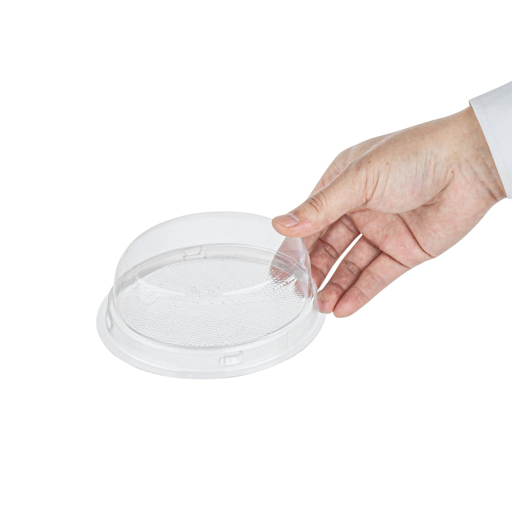 Thermo Tek 9 oz Oval Clear Plastic Cake Box - with Lid - 5 1/4" x 4 1/4" x 2" - 100 count box