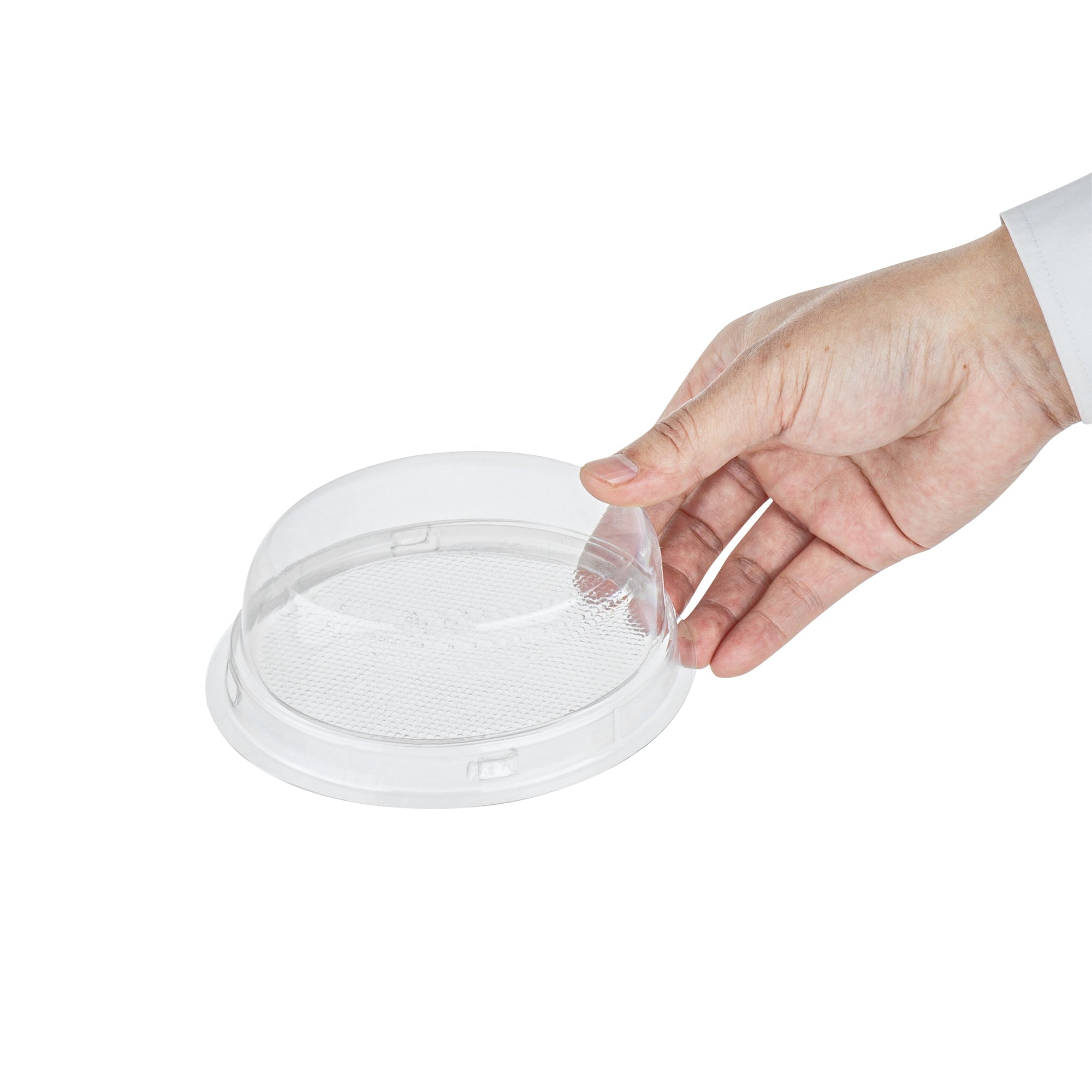 Thermo Tek 9 oz Oval Clear Plastic Cake Box - with Lid - 5 1/4" x 4 1/4" x 2" - 100 count box
