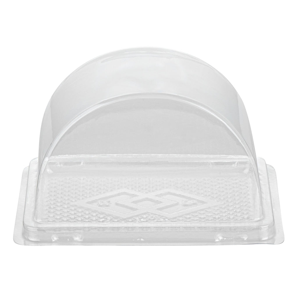 Thermo Tek 13 oz Semicircle Clear Plastic Swiss Roll Cake Box - with Lid - 5 1/2" x 3 1/2" x 3 1/4" - 100 count box
