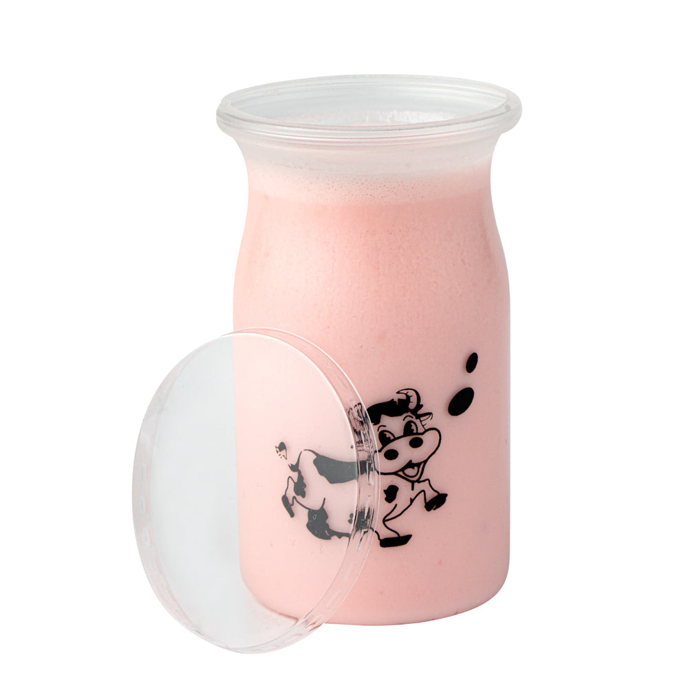 Mini Serve 5 oz Clear Plastic Happy Cow Yogurt Cup - with Lid - 2 1/4" x 2 1/4" x 3 1/2" - 100 count box