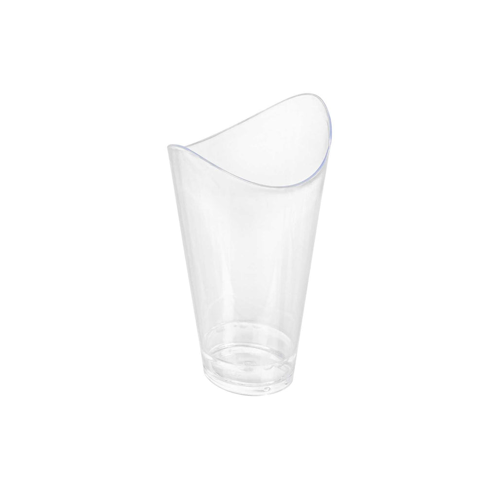Mini Serve 3 oz Clear Plastic Mini Mezzaluna Cup - 3 1/4" x 2" x 1 1/2" - 100 count box