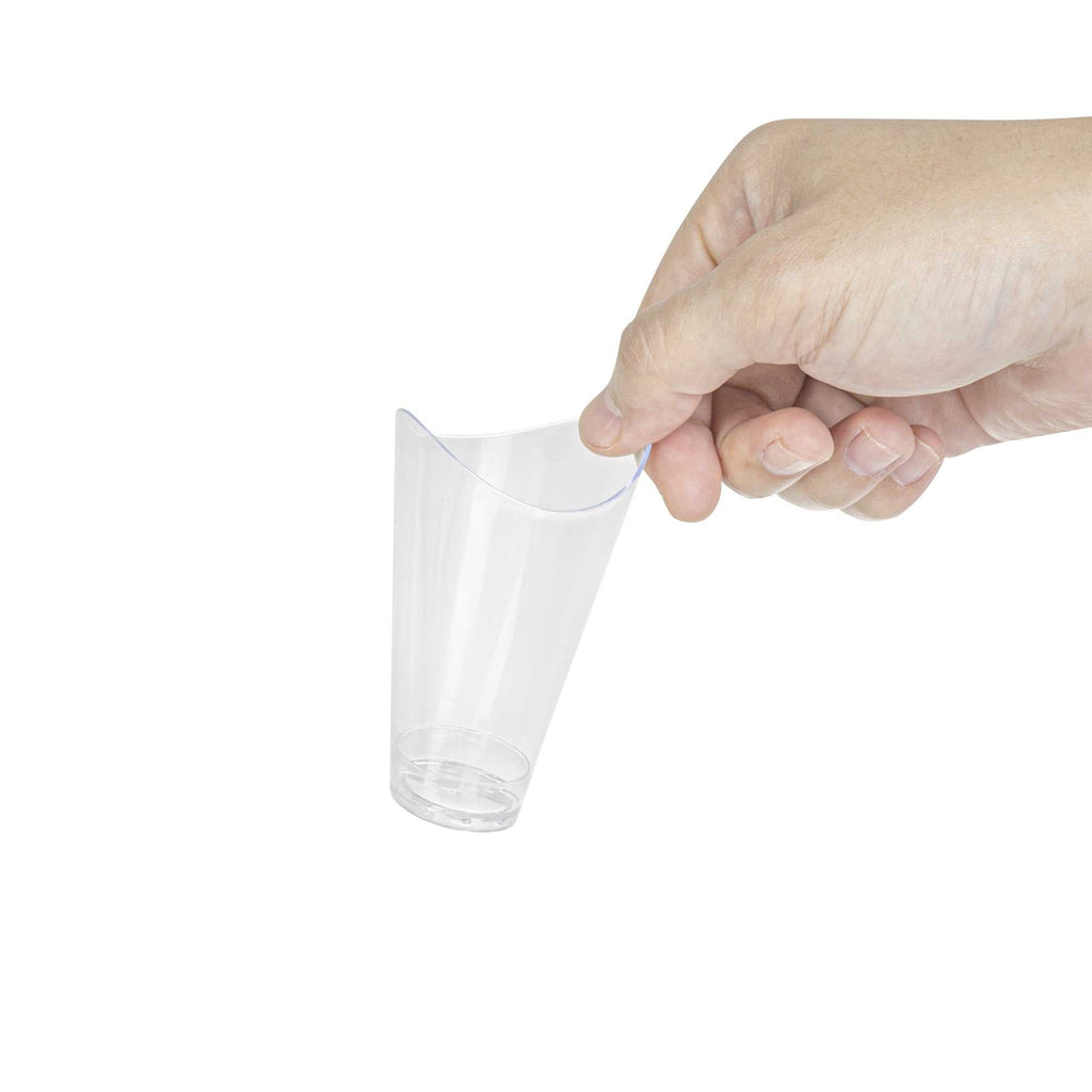 Mini Serve 3 oz Clear Plastic Mini Mezzaluna Cup - 3 1/4" x 2" x 1 1/2" - 100 count box