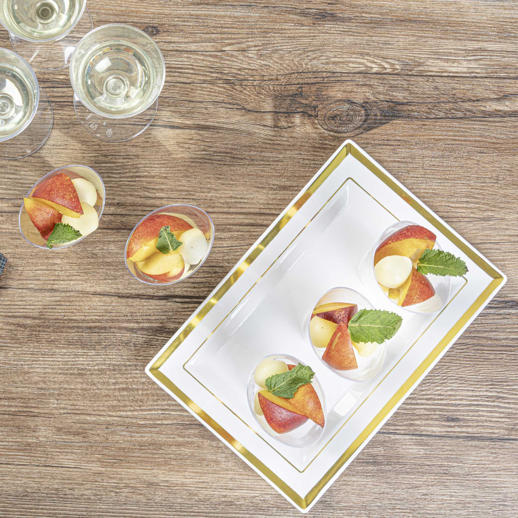 Mini Serve 3 oz Clear Plastic Mini Mezzaluna Cup - 3 1/4" x 2" x 1 1/2" - 100 count box