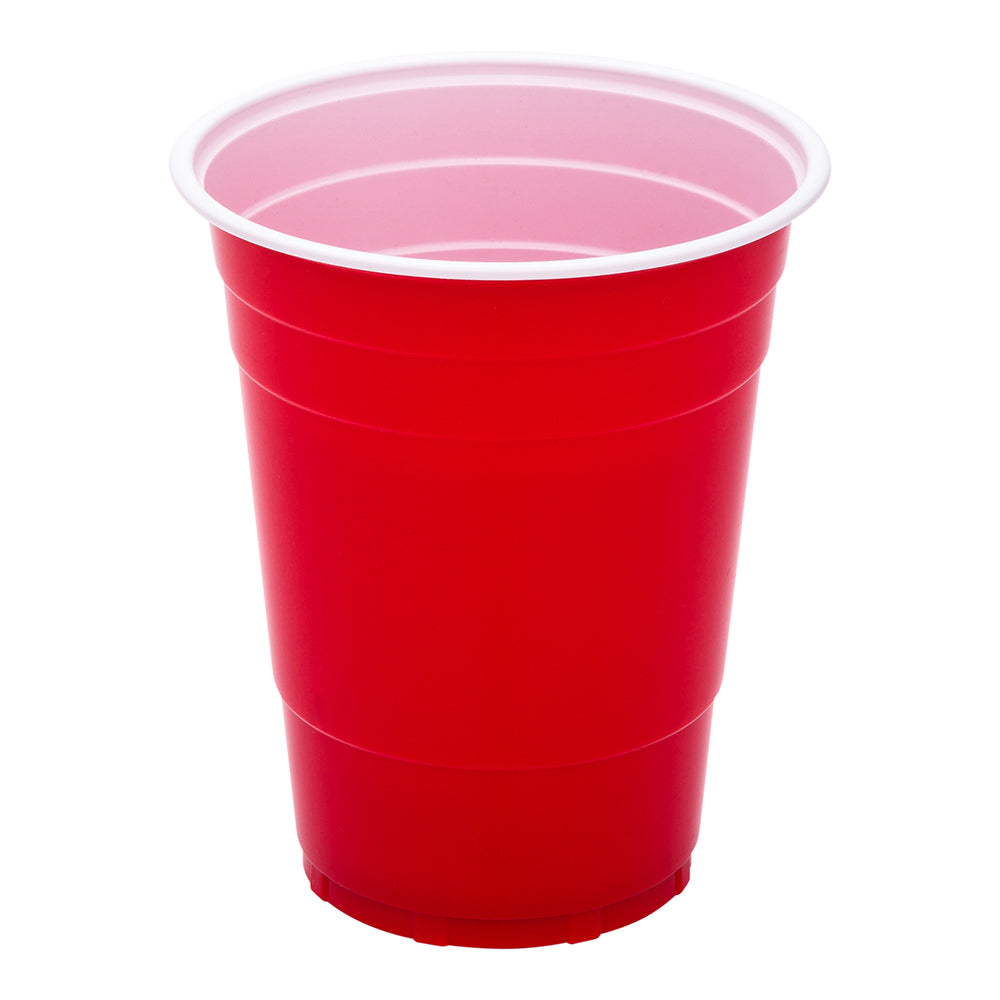 Chef 101 16 oz Red Plastic Party Cup - 3 3/4" x 3 3/4" x 4 3/4" - 25 count box
