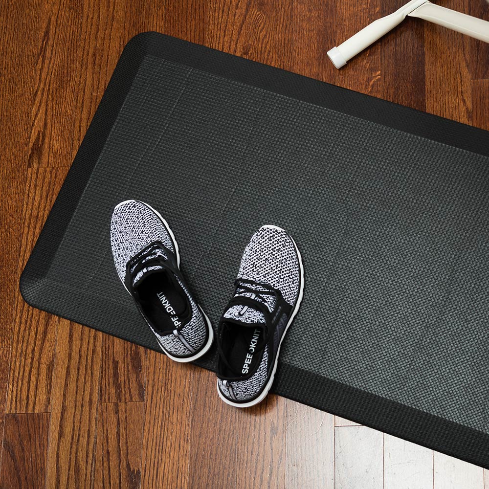 Comfy Feet Black Floor Mat - Extra-Padded, Non-Slip, Anti-Fatigue - 32" x 20" x 3/4" - 1 count box
