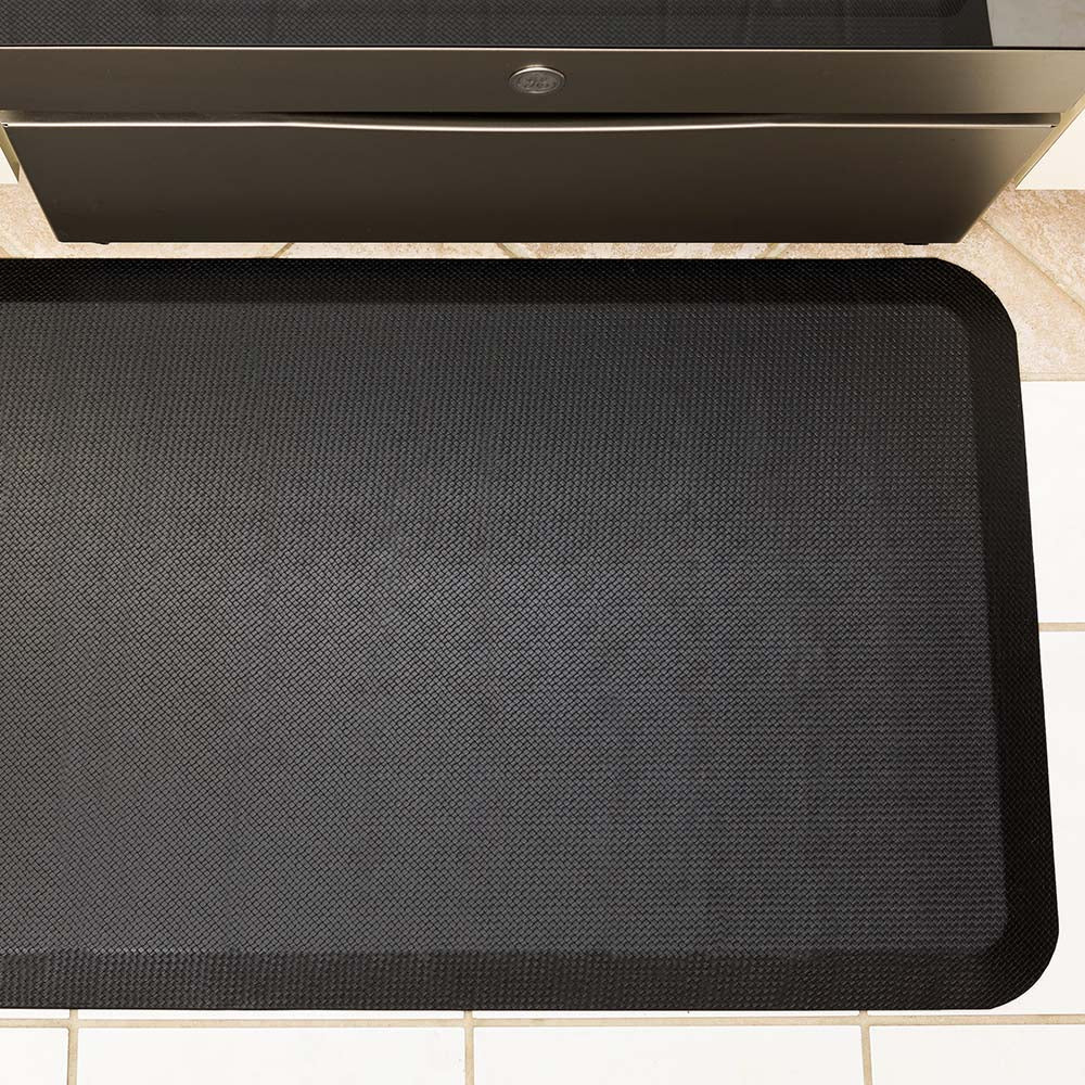 Comfy Feet Black Floor Mat - Extra-Padded, Non-Slip, Anti-Fatigue - 70" x 24" x 3/4" - 1 count box