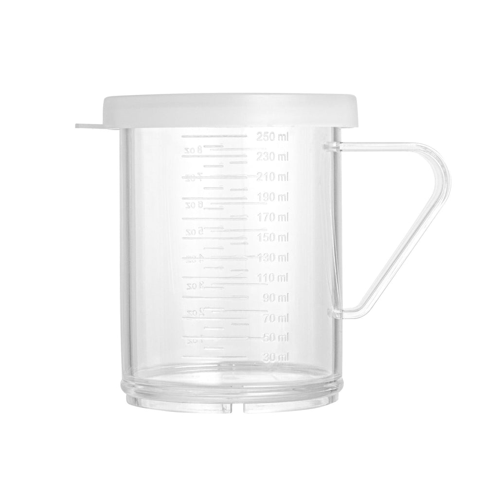 Chef 101 10 oz Clear Polycarbonate Dredge Spice Shaker - with White Extra Coarse Lid - 4 3/4" x 3 1/4" x 4" - 1 count box