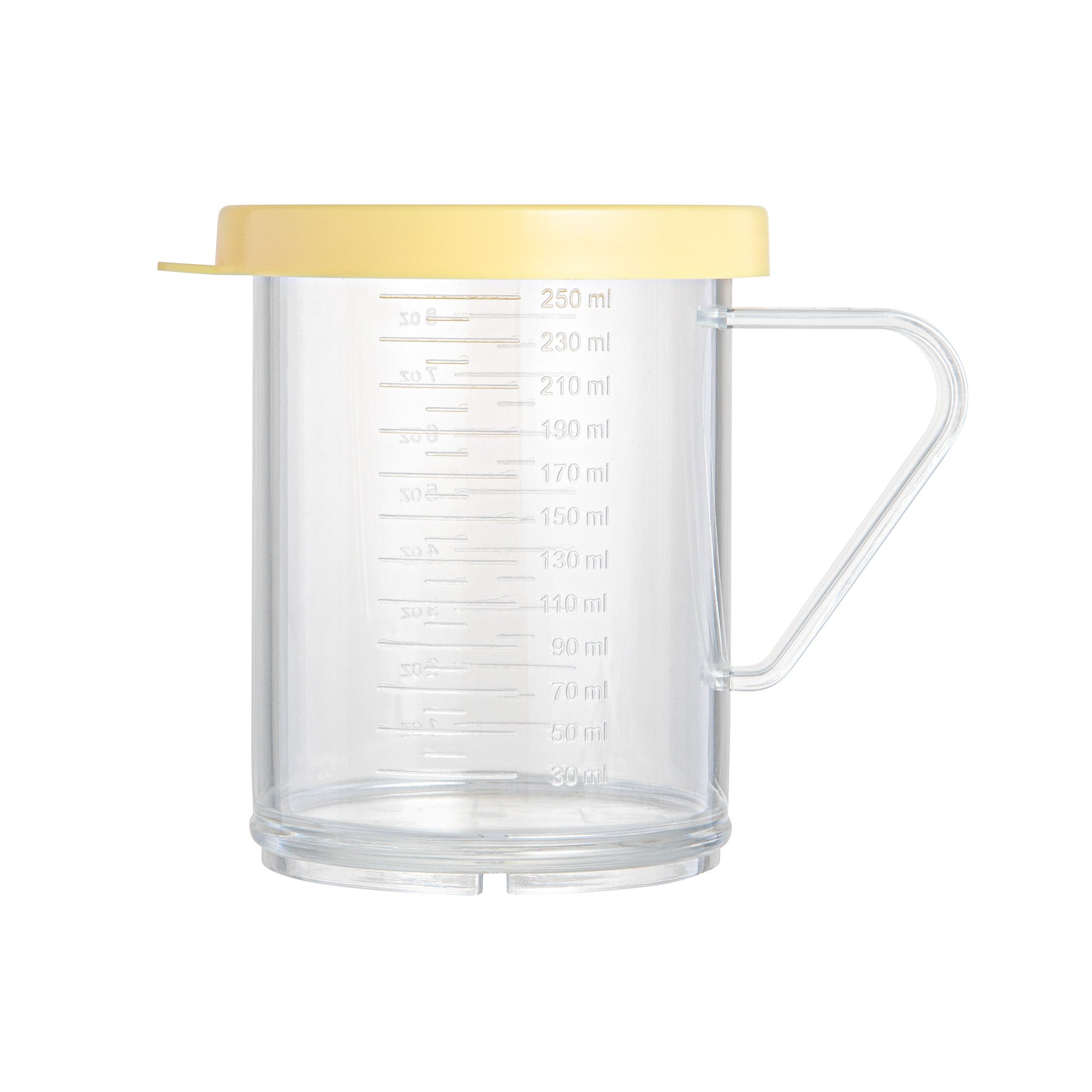 Chef 101 10 oz Clear Polycarbonate Dredge Spice Shaker - with Yellow Coarse Lid - 4 3/4" x 3 1/4" x 4" - 1 count box