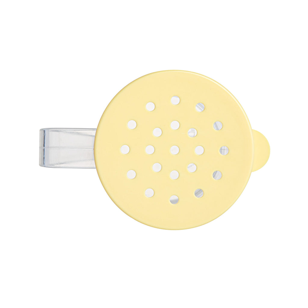 Chef 101 10 oz Clear Polycarbonate Dredge Spice Shaker - with Yellow Coarse Lid - 4 3/4" x 3 1/4" x 4" - 1 count box