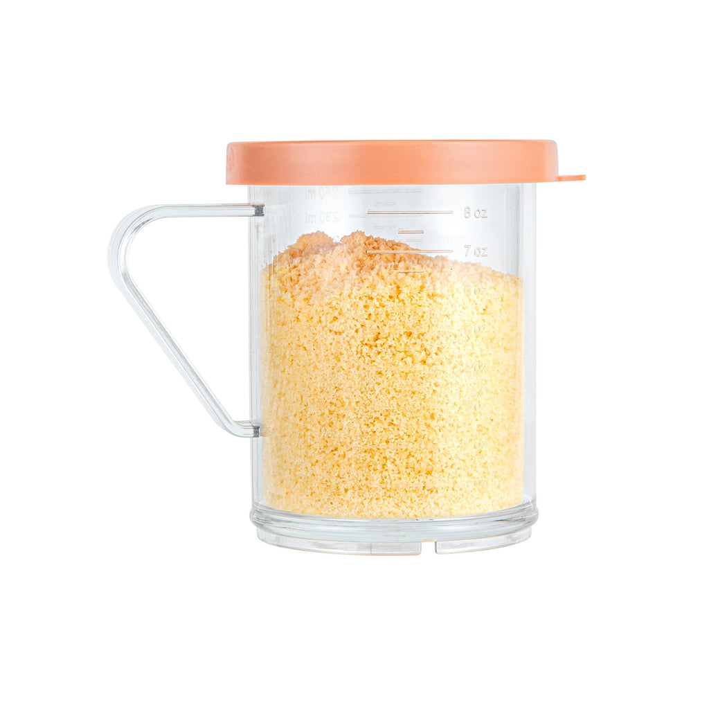 Chef 101 10 oz Clear Polycarbonate Dredge Spice Shaker - with Rose Medium Lid - 4 3/4" x 3 1/4" x 4" - 1 count box