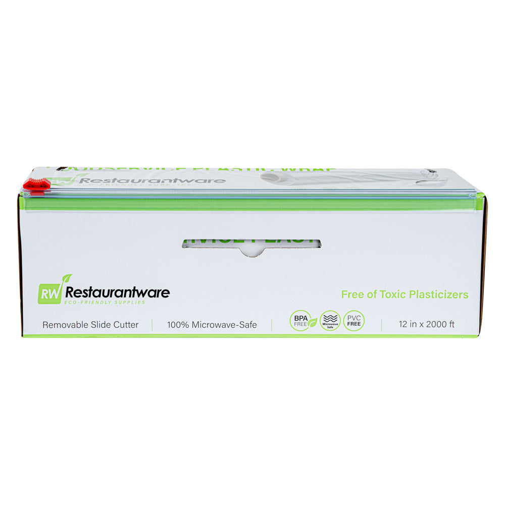 Chef 101 Clear Plastic Foodservice Food Wrap - BPA-Free, Microwave-Safe - 12" x 2000' - 1 count box