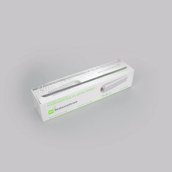 Chef 101 Clear Plastic Foodservice Food Wrap - BPA-Free, Microwave-Safe - 18" x 2000' - 1 count box