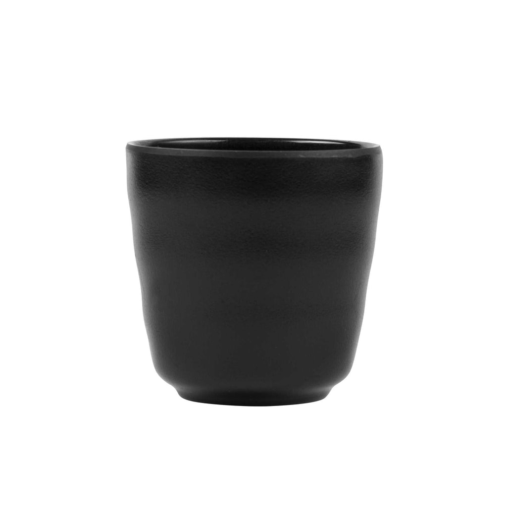 Voga 8 oz Black Melamine Tea Cup - Japonais - 3" x 3" x 3 1/4" - 10 count box