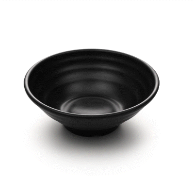 Voga 27 oz Round Black Melamine Large Bowl - Japonais, Faux Stone - 7 3/4" x 7 3/4" x 3" - 2 count box