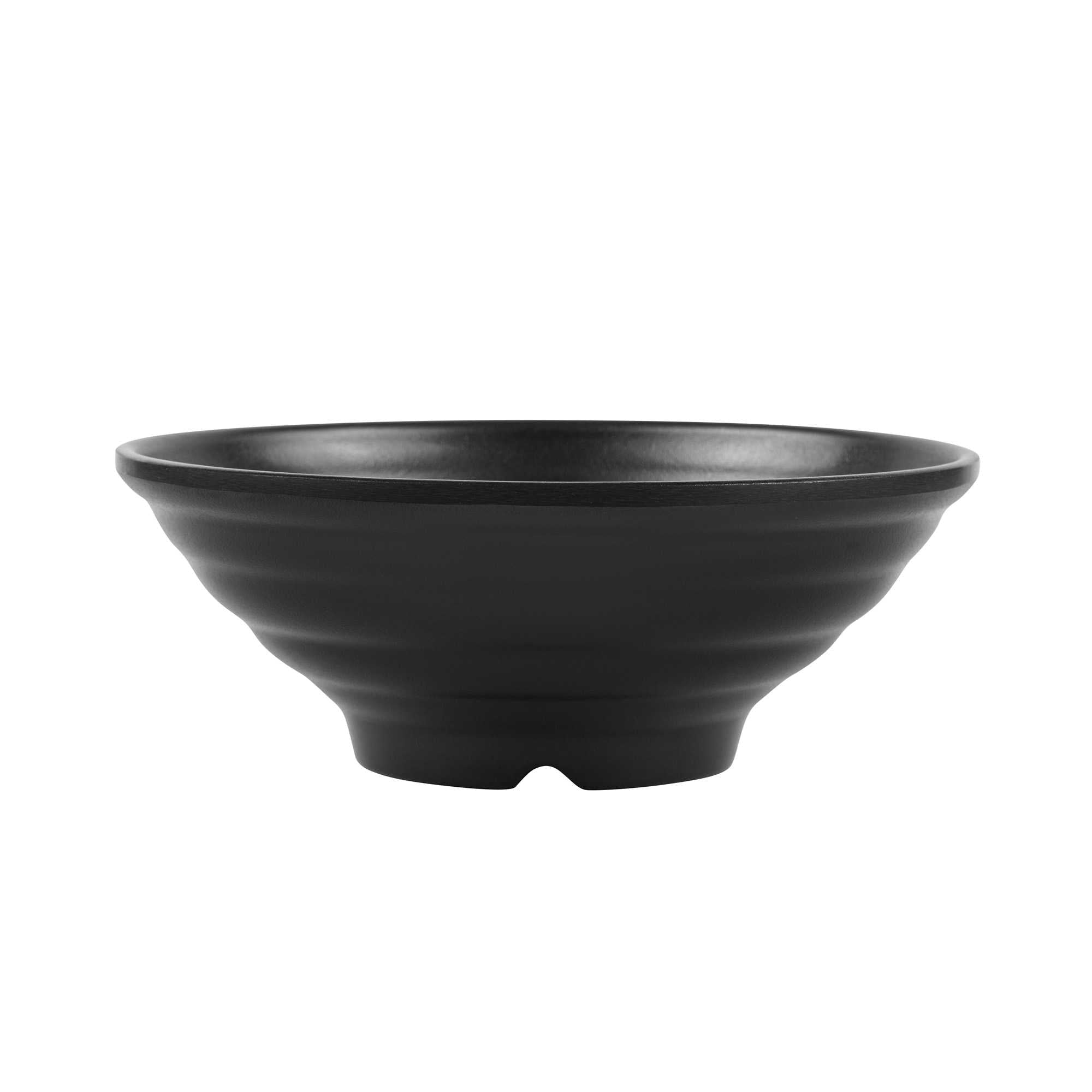Voga 42 oz Round Black Melamine Extra Large Bowl - Japonais, Faux Stone - 8 3/4" x 8 3/4" x 3 1/4" - 2 count box