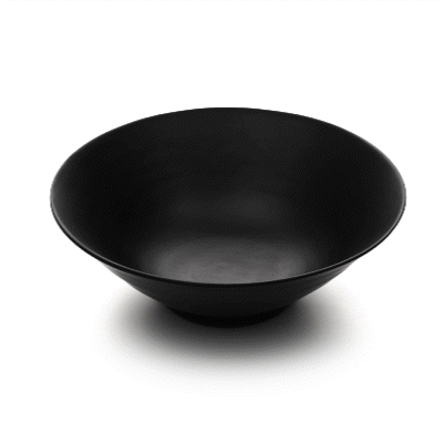Voga 37 oz Round Black Melamine Serving Bowl - Japonais, Faux Slate - 9 3/4" x 9 3/4" x 3 1/4" - 2 count box