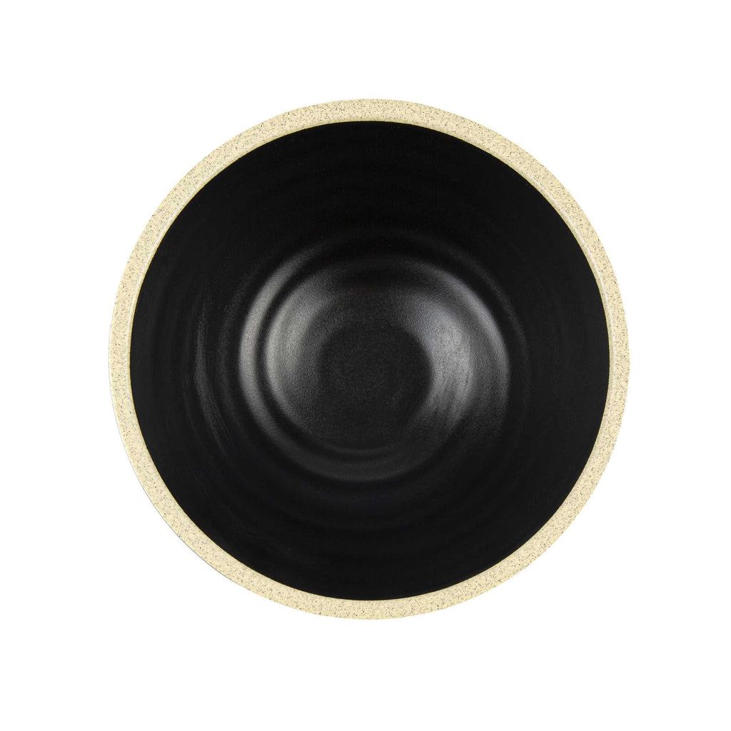 Voga 53 oz Black Melamine Rippled Bowl - Japonais, Faux Granite Rim - 7 1/4" x 7 1/4" x 3" - 2 count box