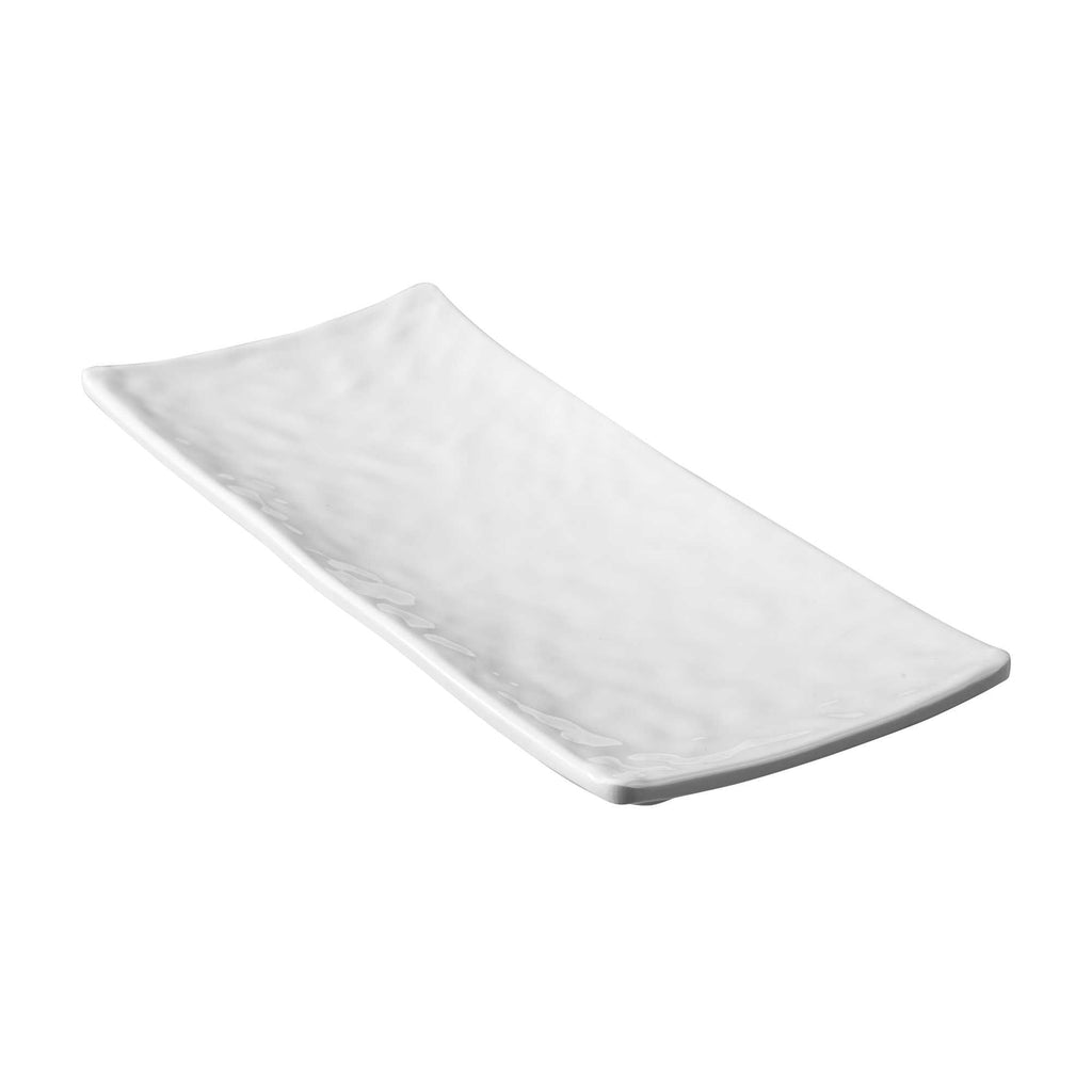 Voga Rectangle White Melamine Plate - Japonais - 10 1/2" x 4 1/2" x 1" - 2 count box