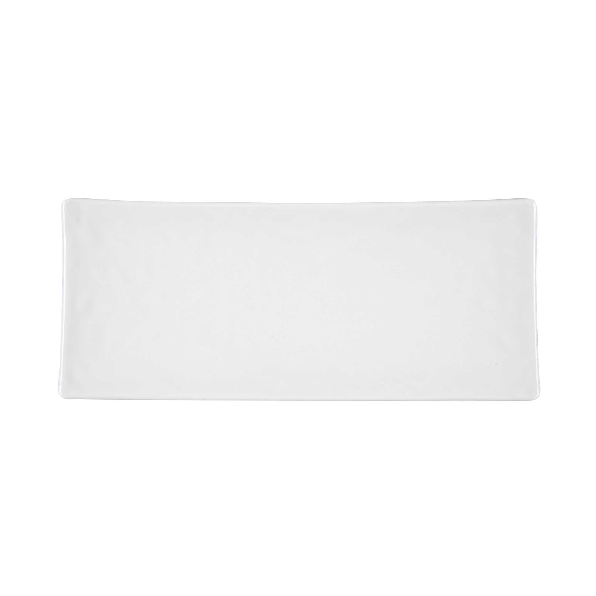 Voga Rectangle White Melamine Plate - Japonais - 10 1/2" x 4 1/2" x 1" - 2 count box