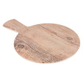 Voga Countryside Round Brown Melamine Serving Board - Faux Wood, with Handle - 12 1/2" x 9" x 1/2" - 1 count box
