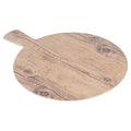Voga Countryside Round Brown Melamine Serving Board - Faux Wood, with Handle - 16 1/2" x 12 1/2" x 1/2" - 1 count box