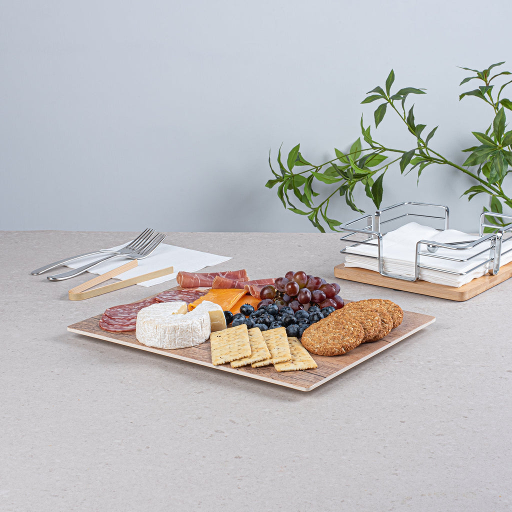 Voga Countryside Brown Melamine Serving Board - Faux Wood - 12 1/2" x 10 1/4" x 1/2" - 1 count box