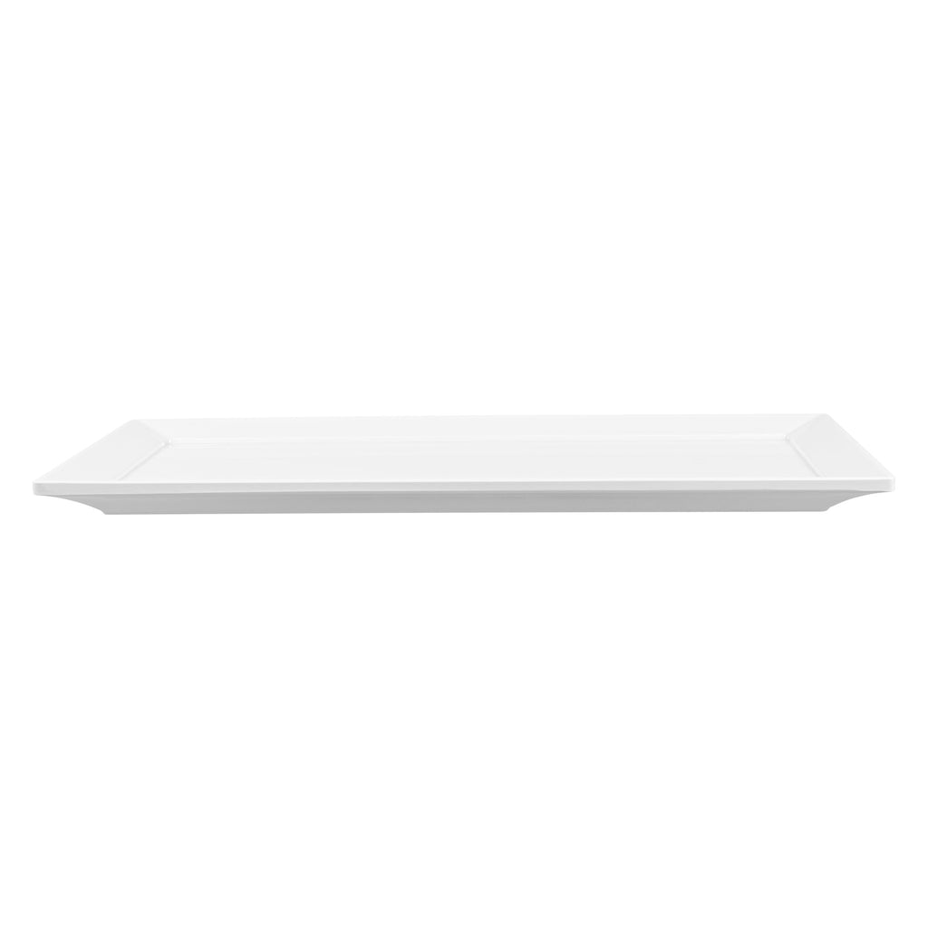 Voga Rectangle White Melamine Large Serving Tray - Classic - 20 3/4" x 12 1/2" x 1" - 1 count box