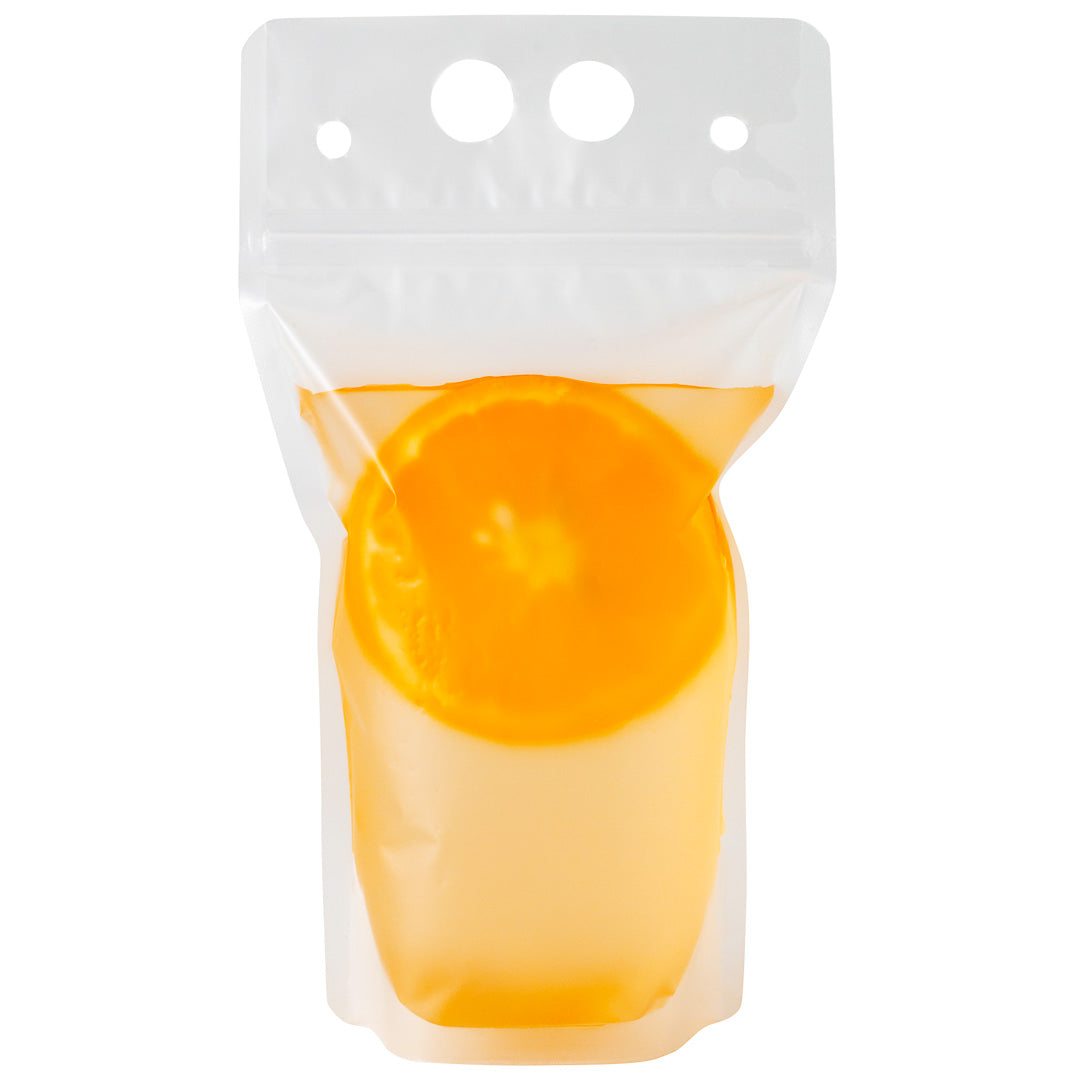 Bag Tek 17 oz Clear Plastic Drink Pouch - Single Zipper - 5" x 9" x 1 1/2" - 100 count box