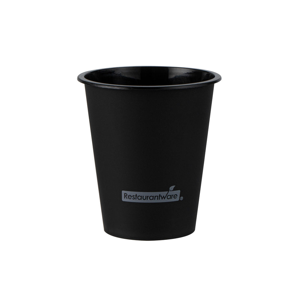 Bev Tek 12 oz Round Matte Black Plastic Hot / Cold Drinking Cup - 3 1/2" x 3 1/2" x 4" - 100 count box