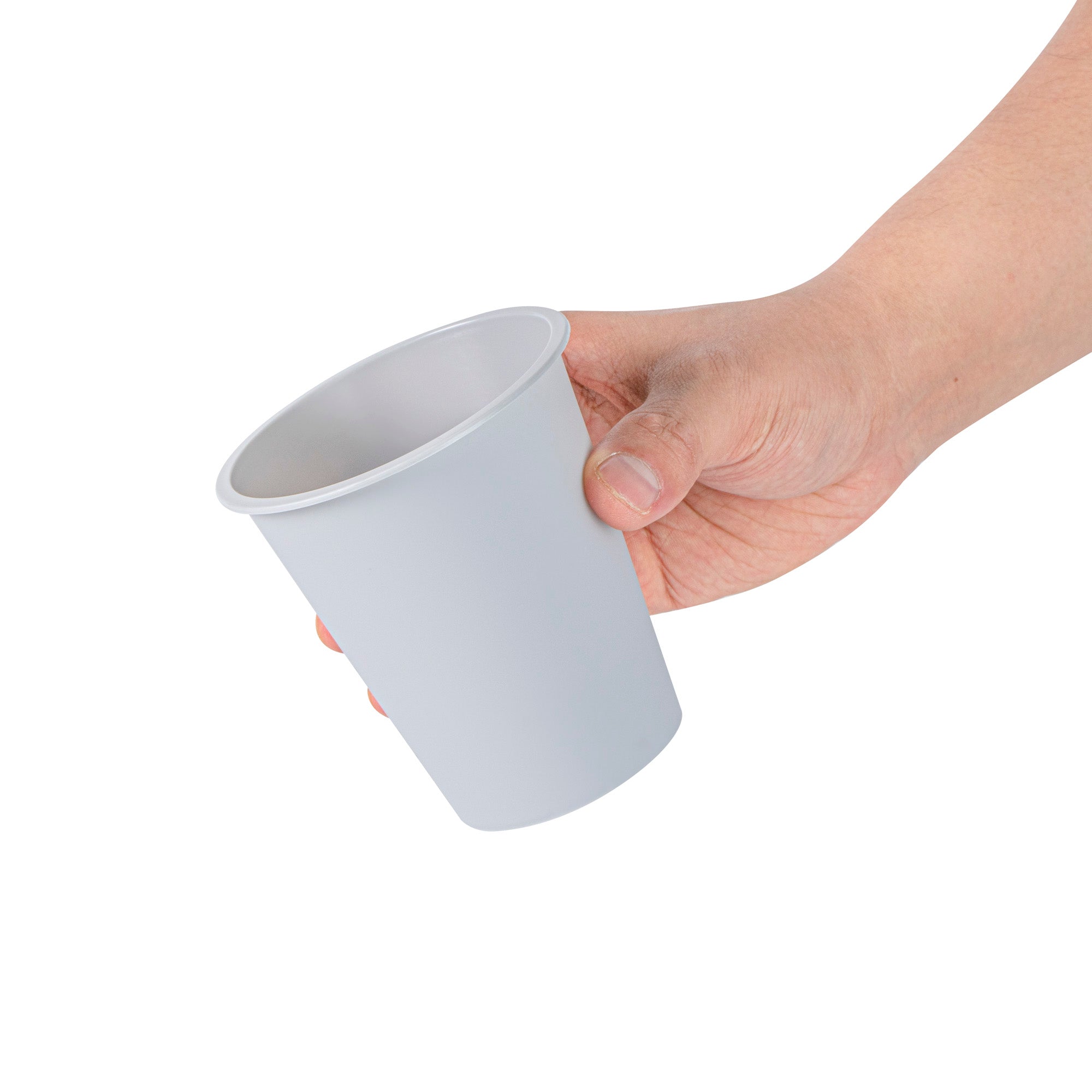 Bev Tek 12 oz Round Matte Gray Plastic Hot / Cold Drinking Cup - 3 1/2" x 3 1/2" x 4" - 100 count box