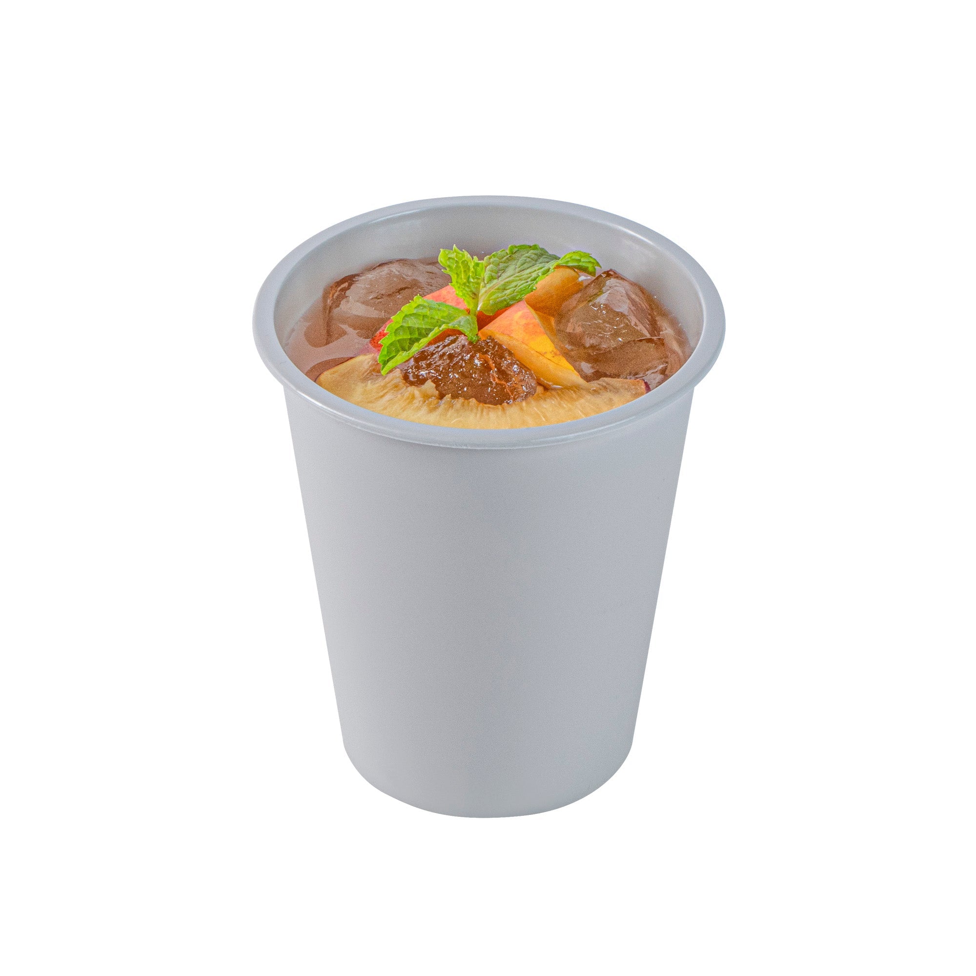 Bev Tek 12 oz Round Matte Gray Plastic Hot / Cold Drinking Cup - 3 1/2" x 3 1/2" x 4" - 100 count box