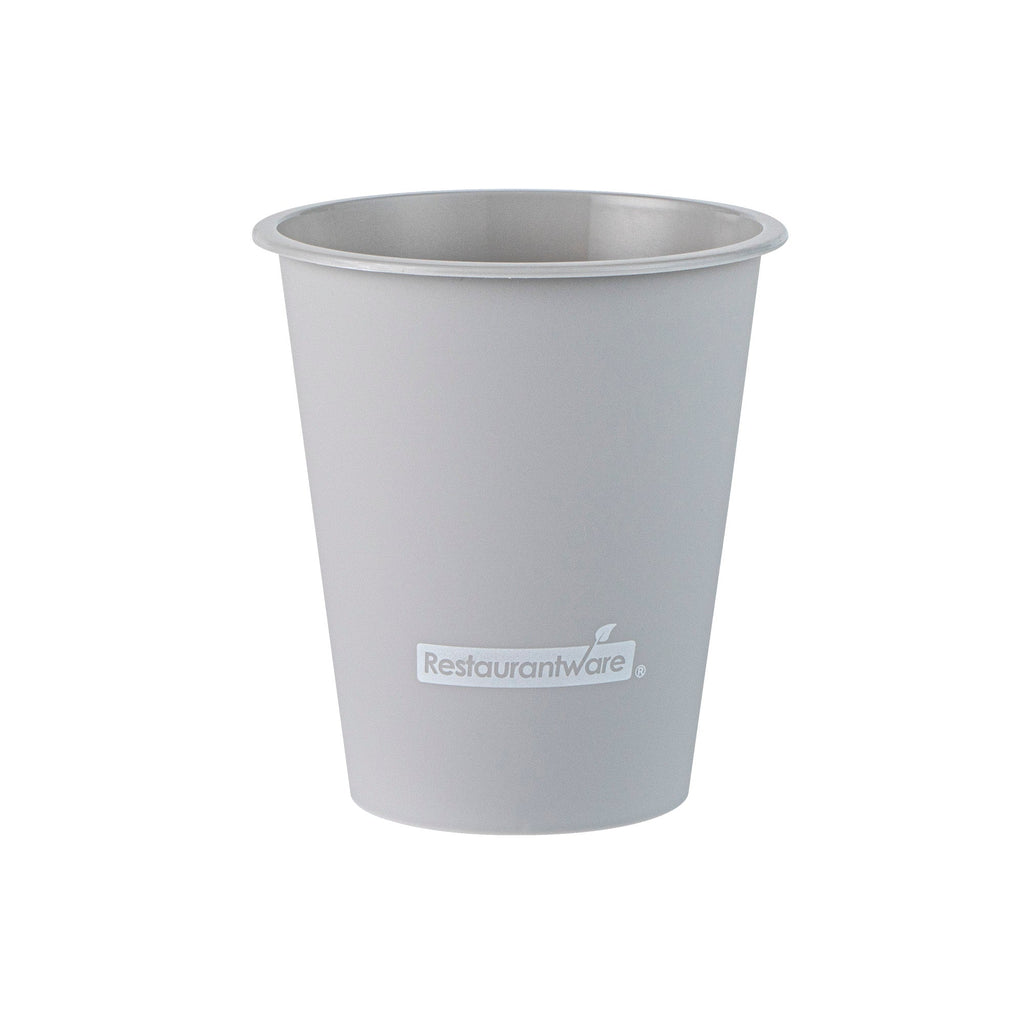 Bev Tek 12 oz Round Matte Gray Plastic Hot / Cold Drinking Cup - 3 1/2" x 3 1/2" x 4" - 100 count box