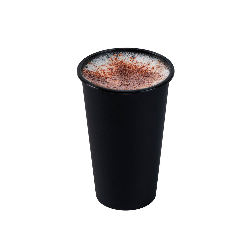 Bev Tek 16 oz Round Matte Black Plastic Hot / Cold Drinking Cup - 3 1/2" x 3 1/2" x 5 1/4" - 100 count box