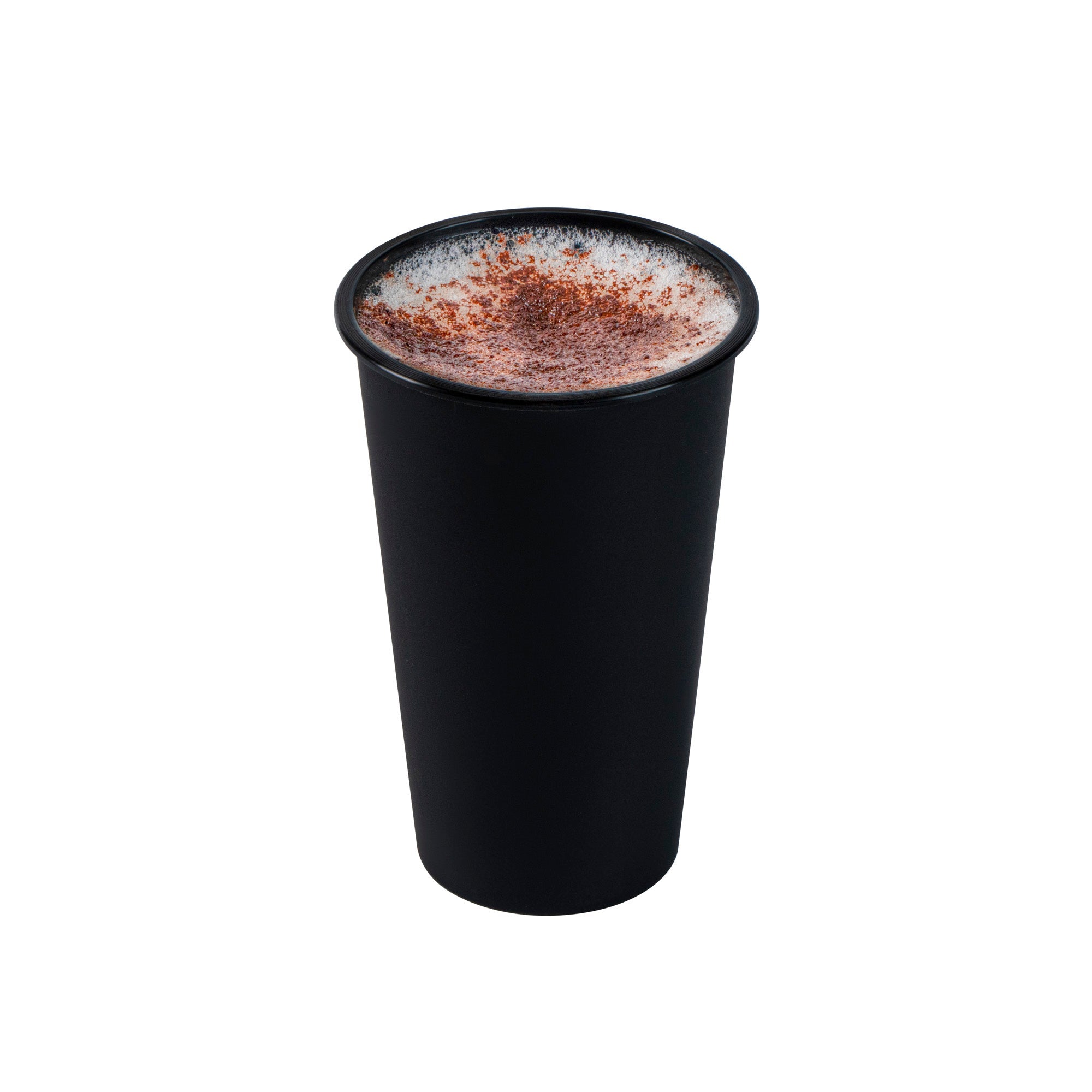 Bev Tek 16 oz Round Matte Black Plastic Hot / Cold Drinking Cup - 3 1/2" x 3 1/2" x 5 1/4" - 100 count box