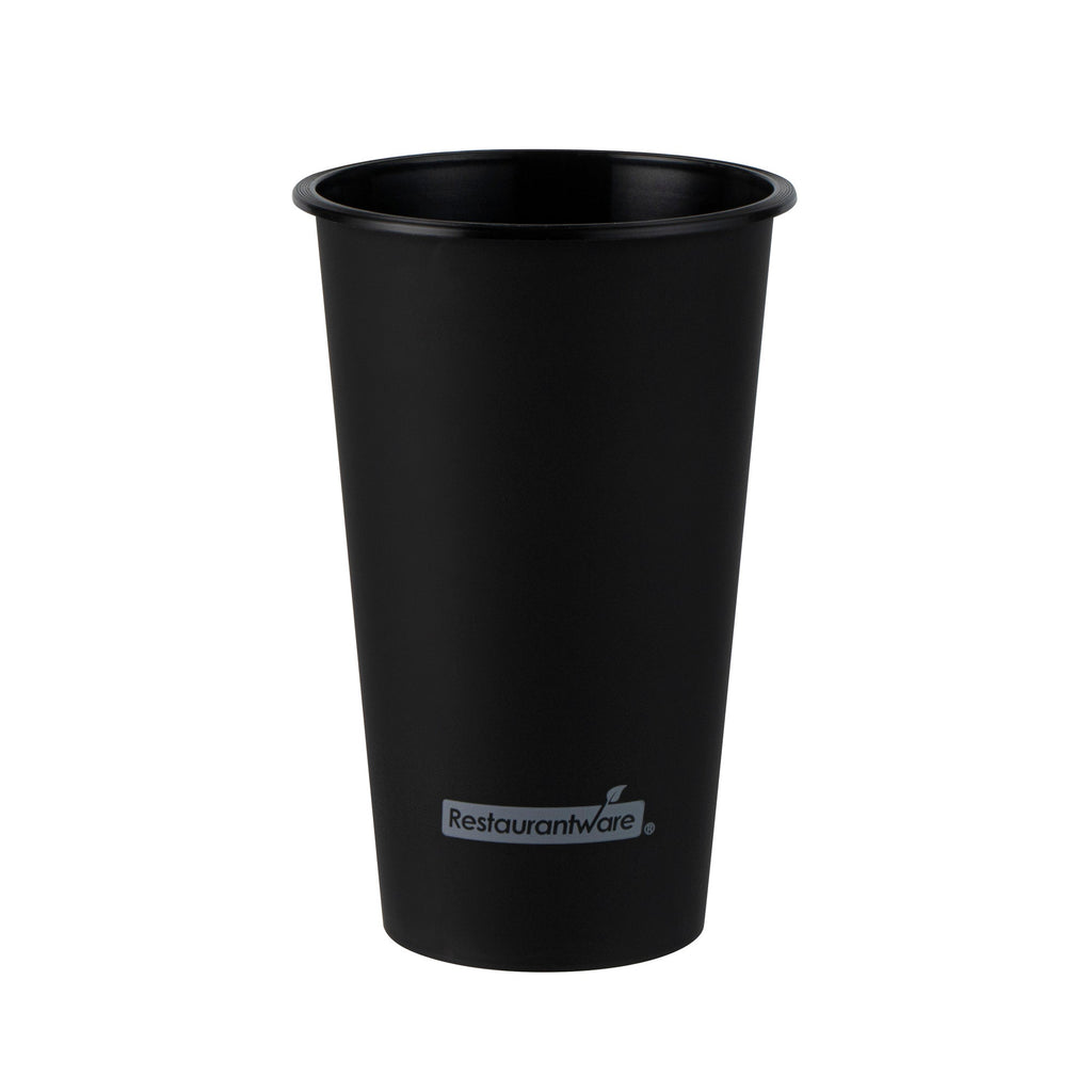 Bev Tek 16 oz Round Matte Black Plastic Hot / Cold Drinking Cup - 3 1/2" x 3 1/2" x 5 1/4" - 100 count box