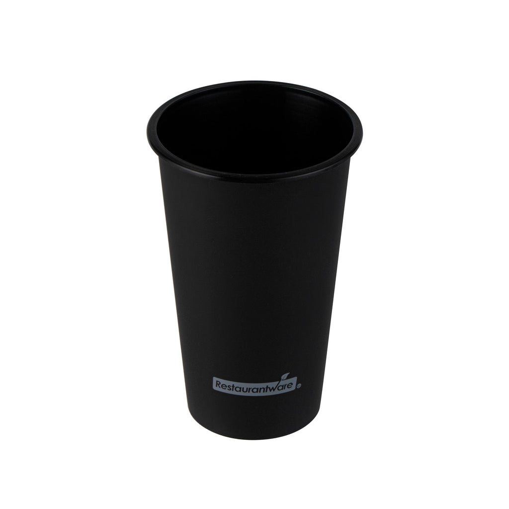 Bev Tek 16 oz Round Matte Black Plastic Hot / Cold Drinking Cup - 3 1/2" x 3 1/2" x 5 1/4" - 100 count box