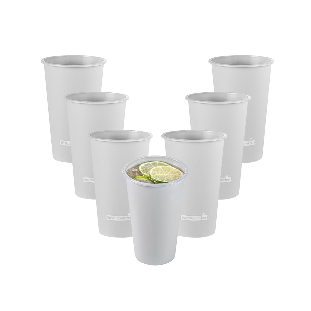 Bev Tek 16 oz Round Matte Gray Plastic Hot / Cold Drinking Cup - 3 1/2" x 3 1/2" x 5 1/4" - 100 count box